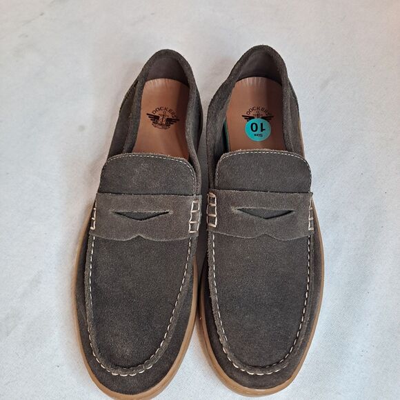 Dockers Mens 10M Vaughn Suede Leather Casual Slip-On Penny Loafer Shoe Brown - Picture 10 of 11